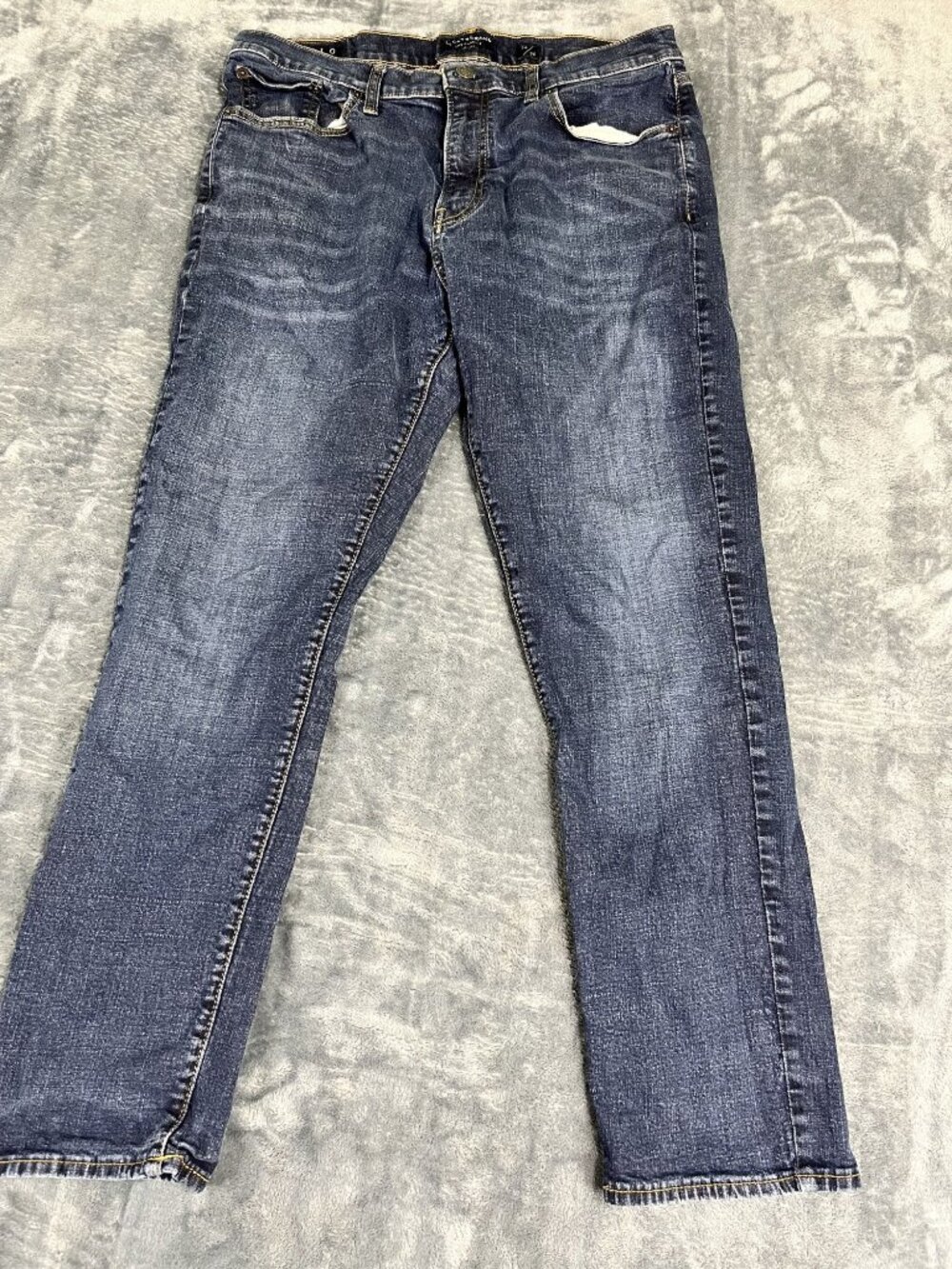 Lucky Brand Mens 410 Athletic Slim Jeans Medium Wash Distressed 34x30